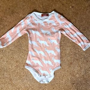 White fox long sleeve onesie